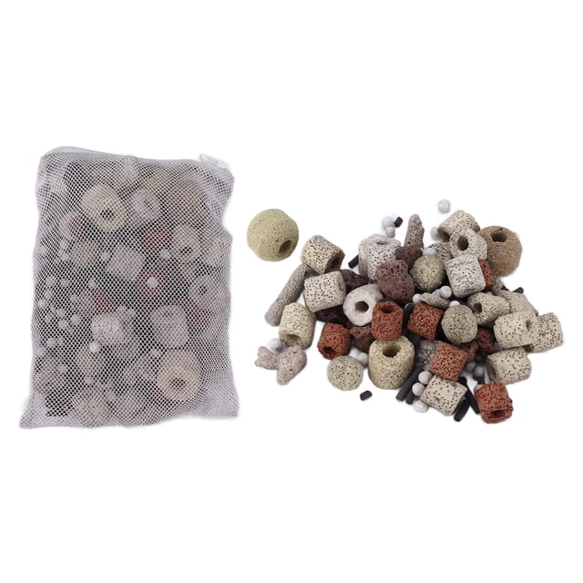 Juego de anillos de cerámica con bolas biológicas para acuario, filtro biológico de carbón activado 10 en 1 para estanque de peces