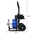 thumbnail image 4 of Commercial Sewer Snake Drill Drain Auger Cleaner Cable 60-Feet Long 1/2" (4)-Cutter Set & Foot Switch with Wheel,, 4 of 20