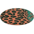 thumbnail image 4 of Leopard Print Pattern Round Small Area Rug, Print Non Slip Washable Floor Mat, Soft Throw Rug for Living Room, Powder Room Entryway, Bathroom, Bedside, 4 of 6