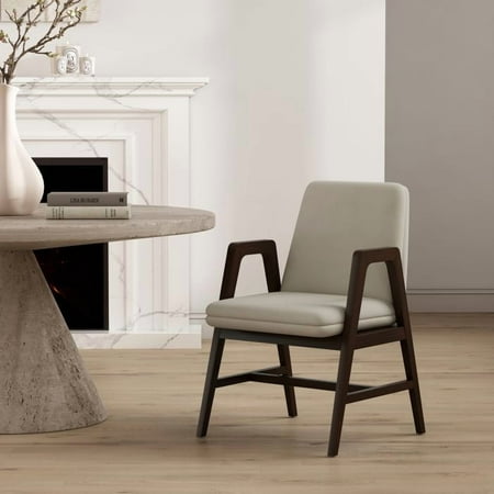 Stella Modern Wood Velvet Armchair in Cream - Set of 2