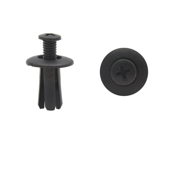 Unique Bargains 20Pcs Black Car Expanding Screw Plastic Rivets Splash Fender Push Type Clip 8mm