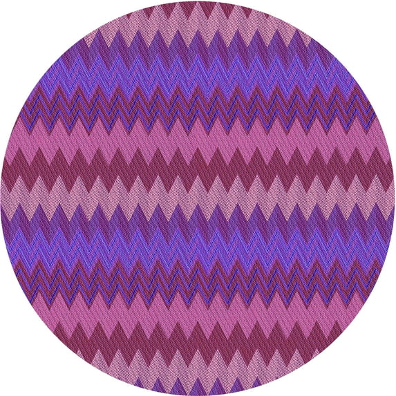 Ahgly Company Indoor Round Patterned Medium Violet Red Pink Area Rugs, 8' Round