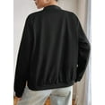 thumbnail image 6 of Women'S Barn Jacket Casual Coat Zip Up Spring Fall Clothes with Pockets Black S, 6 of 8