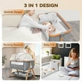 thumbnail image 7 of RUPOUN Bassinet Bedside Sleeper, Portable Baby Crib with 6 Adjustable Heights and Breathable Mesh Panels, Foldable, Gray, 7 of 7