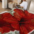 thumbnail image 2 of FCXZI Durable Soft Flannel Blanket Red Flowers Art Nouveau 3 Sizes 30*40in, 2 of 7