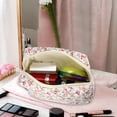 thumbnail image 2 of Quilted Makeup Bag Light Pink Floral Makeup Bags Cute Makeup Bags Cosmetic Bags for Women Girls, 2 of 7
