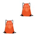 thumbnail image 1 of VONKY Portable Nylon Drawstring Bag Sack Beach Gym Backpack Shoes Bags Convenient and Versatile Orange 2Set, 1 of 6
