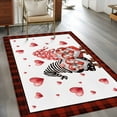 thumbnail image 3 of Valentine's Day Washable Area Rug&nbsp;3x5ft Watercolor Sweet Gnome Couple Pink Love Heart Red Plaid Soft Rectangle&nbsp;Rugs for Living Room, Non Slip Carpet for Bedroom&nbsp;Entryway Dining Room, 3 of 9