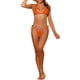 thumbnail image 2 of Conjuntos de bikini de tirantes para mujer, 2 piezas, con cordón, parte inferior tipo tanga triangular, trajes de baño básicos, traje de baño, talla X-Small, naranja fluorescente, 2 of 4