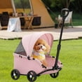 thumbnail image 1 of Cochecito para mascotas, carrito para mascotas, transportador para perros al libre, ligero, para perros y gatos, 4 ruedas, plegable para animales rosa, 1 of 8