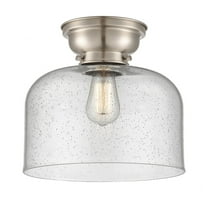 623-1F-SN-G74-L-Innovations Lighting-Bell - 1 Light Flush Mount In Industrial Style-9.4 Inches Tall and 12 Inches Wide-Brushed Satin Nickel