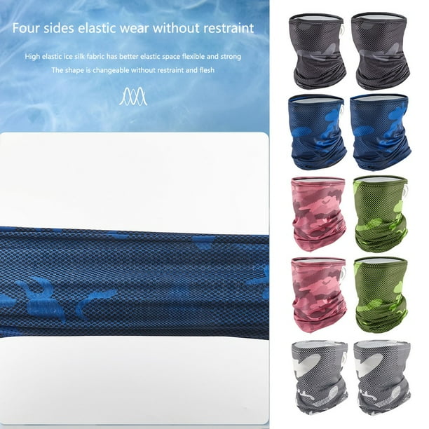 Masque facial de Protection UV d'été pour hommes et femmes, écharpe chauffe-cou en soie glacée pour Sports de plein air, randonnée, pêche Masque facial de Protection UV d'été pour hommes et femmes, écharpe chauffe-cou en soie glacée pour Sports de plein air, randonnée, pêche