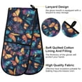 thumbnail image 4 of Dailycode Double Sided Oven Mitt with Loop Heat Resistant Kitchen Long Potholders 7" x 35" Colorful Shimmering Butterflies, 4 of 6