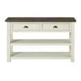 thumbnail image 1 of Bowery Hill Table Console de Canapé de Style Ferme à 2 Tiroirs Blanc Crème et Brun, 1 of 8