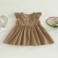 thumbnail image 4 of MesaSe Bébé Fille Robe Coton Lin Volant Sans Manches Casual Party Princesse Robes Enfant Été Robe de Soleil, 4 of 8