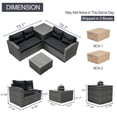 thumbnail image 7 of Outdoor Wicker Furniture Set, 4 PCS PE Rattan Sectional Sofa Set with Side Storage Table, Coffee Table and 2 Loveseats, Cushioned Conversation Chairs Set for Patio, Yard, Poolside, Deck, Gray, D5643, 7 of 7
