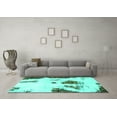 thumbnail image 3 of Ahgly Company Machine Washable Indoor Rectangle Abstract Turquoise Blue Modern Area Rugs, 7' x 10', 3 of 4