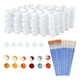 thumbnail image 1 of 20 Tiras 120 Botes Tiras de Pintura VacíAs y 20 Pinceles de Pintura Contenedores de Almacenamiento de PláStico Transparente para Tazas de Pintura, 3 Ml/0,17 Oz, 1 of 7
