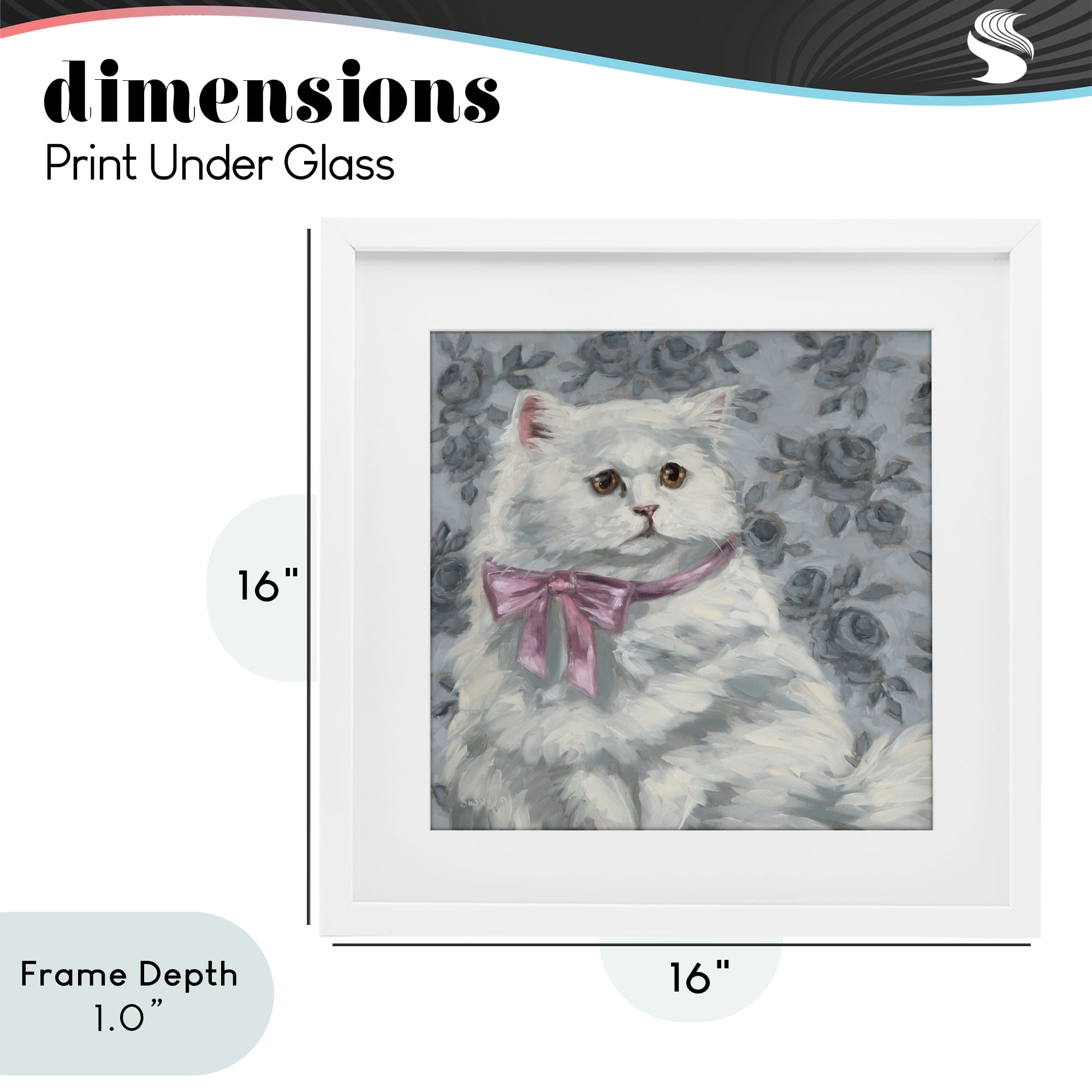 Stupell Industries Coquette Kitty Portrait White Framed Print Under Glass, design by Sara G. Designs