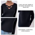 thumbnail image 4 of Pull à Manches Longues pour Femmes, Col en V Croisé, Pull Tricoté, Qualité de Confiance, 4 of 5