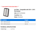 thumbnail image 2 of Air Filter - Compatible with 2014 - 2015 Kia Sorento, 2 of 2