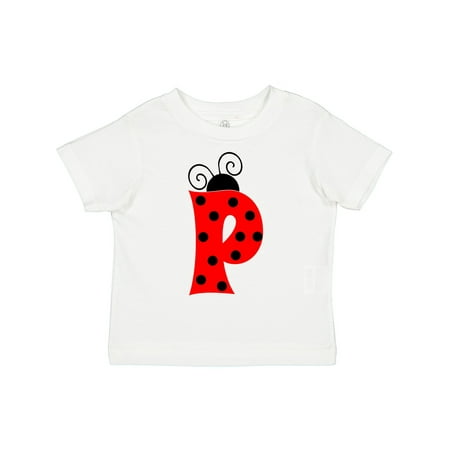 

Inktastic Cute Lady Bug Initial P Gift Toddler Boy or Toddler Girl T-Shirt