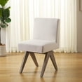 thumbnail image 2 of SAFAVIEH Oliviadella Mid-Century Linen Solid Dining Side Chair, Bone/White Washed, 2 of 13