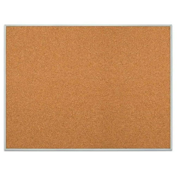 UVP UV642A-SATIN-CORK Satin aluminum framed corkboard with Cork fabric 48' x 36'