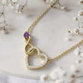 thumbnail image 2 of GOODSTONE JEWELS Natural Amethyst Infinity Heart Pendant Necklace for Women in Yellow Gold Plated | Size 16+2 Inch Cable Chain with Lobster Clasp | Birthstone Jewelry Gift for Her, 2 of 2