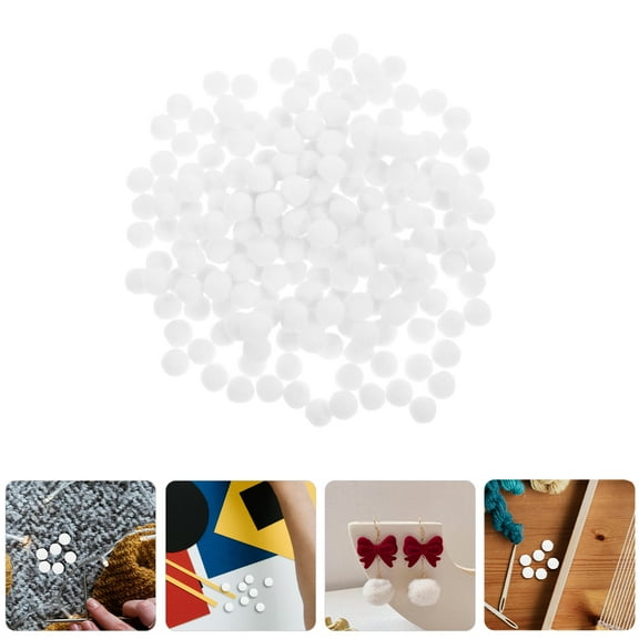PAMINGONO 200pcs Small Pom Poms for Craft Making White Balls for Students School Projects Christmas