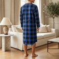 thumbnail image 6 of Purcolt Mens Nightgown Long Sleeve Plaid Print Lounge Sleep Shirt Pajama Nightshirt Soft Loose Sleepwear Comfy Nightwear S-3XL, 6 of 9