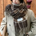 thumbnail image 2 of Luxalzxs Winter Scarf for Women Cold Weather Fashion Retro Plaid Shawls Wraps Thick Warm Soft Scarf Wraps for Women, 2 of 4