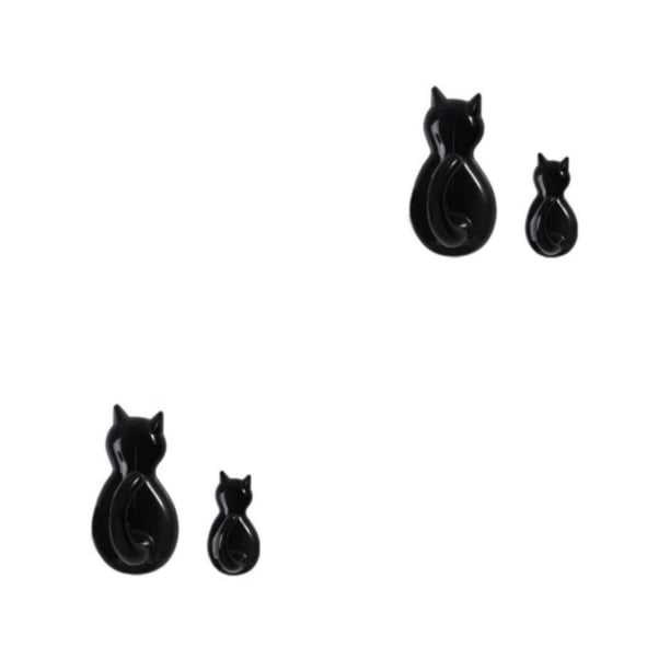 Wosthever Gancho en forma de animal ABS de 2 piezas, lindo, impermeable, autoadhesivo, estilo Simple, colgador de llaves para el hogar, soporte Negro 2piezas