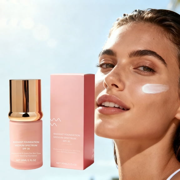 Kokovifyves Sunscreen Foundations Concealer Cover Cream Liquid Base Coverages Natural Foundations Makeup Moisturizing Fluid for All Types 30ml