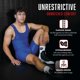 thumbnail image 3 of Matman Edge Wrestling Singlet Hombres Niños Spandex Levantamiento de Pesas Color Sólido (Royal 2XL), 3 of 7
