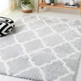 thumbnail image 2 of SAFAVIEH Tahoe Gerald Quatrefoil Shag Area Rug, 5' x 7', Light Grey/White, 2 of 8