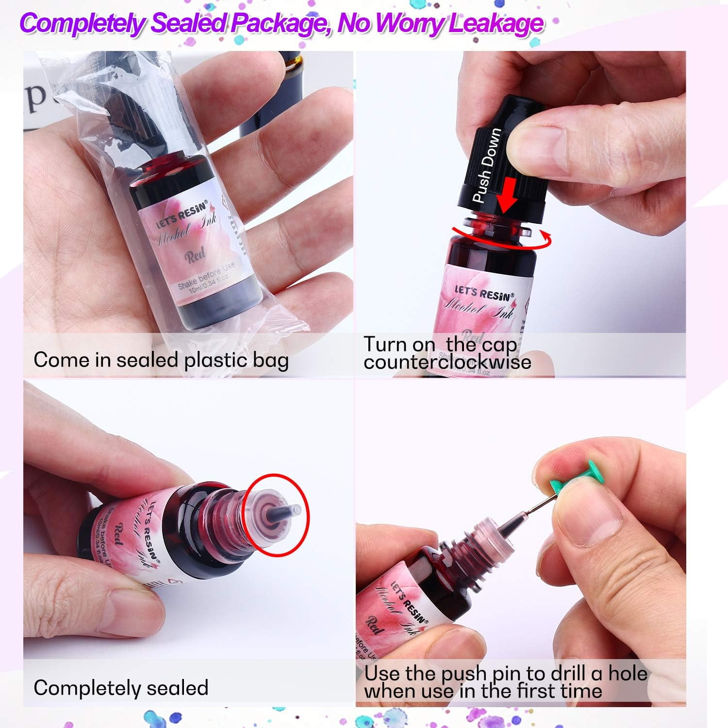 LET'S RESIN 26-Color Alcohol-Based Resin Ink and Paint Dye Set
