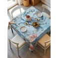 thumbnail image 6 of Blue Coastal Crab Table Cloth, Summer Beach Starfish Botanical Waterproof Tablecloth for Square Tables, Reusable Washable Fabric Table Cover for Restaurant Kitchen Dining Tables 54"x54", 6 of 6