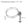 thumbnail image 2 of Uxcell 10Pack Double Wire Hose Clamp, 45-50mm Adjustable Stainless Steel Wire Tube Hose Clip with M6 Bolt, 2 of 6
