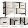 thumbnail image 2 of Sivan Home Décor Dresser with 5 Fabric Bin Drawers - Versatile for Bedroom Storage and/or TV Stand Riser (Faux Wood - Greige), 2 of 6