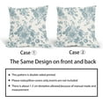 thumbnail image 6 of Smoke Blue and Cream Floral Pillow Covers 16x16 Inch Set of 2 Vintage Floral Throw Pillow Covers Chinoiserie Flower Pillowcases Rustic Farmhouse Cotton Linen Cushion Covers for Couch Bed Sofa Decor, 6 of 6