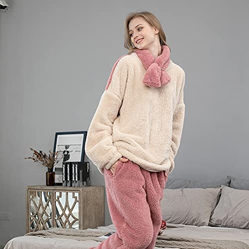 Pikadingnis Fleece Pajamas for Women Grunge Winter Fuzzy Pajamas
