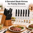 thumbnail image 6 of Knife Set with Block and Sharpener, High Carbon Stainless Steel Chef Knife block Set for Kitchen（15 PCS Pro Black）, 6 of 11