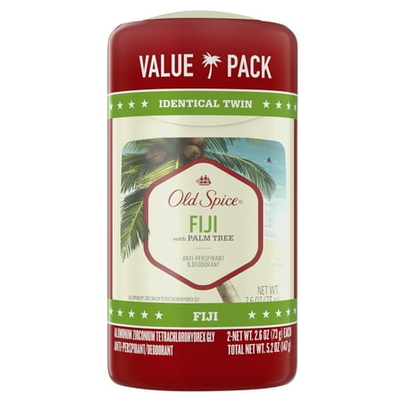 Old Spice Invisible Solid Antiperspirant Deodorant for Men Fiji with Palm Tree Scent Inspired by Nature 2.6 oz (Pack of