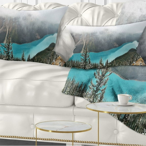 Designart 12" x 20" Multi-color Polyester Throw Pillow