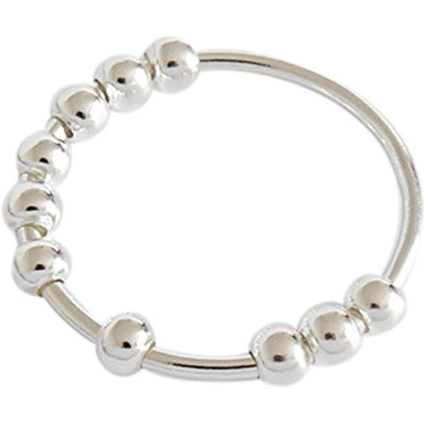Fidget Ring Women Spinner Rings Anxiety Fidget Ring with Beads
