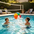 CaiTeLin 15.75in Rainbow Playground Ball, PVC Bouncy Ball with Pump ...