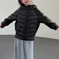 thumbnail image 1 of Chaquetas y abrigos casuales con capucha de manga larga Chaqueta de invierno para niños Chaqueta con capucha ligera con empalme Chaqueta de plumón Top corto para niños de tamaño mediano Tops de poliés, 1 of 7