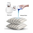 thumbnail image 5 of Waterproof Outdoor Throw Pillows with Inserts 16"x16", Blue Striped Soft Decorative Pillowcases for Couch Bedroom, Modern Farmhouse Stripes Rustic Pillow Covers for Sofa Living Room, 5 of 8