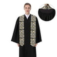 thumbnail image 4 of Daiia Gold Flamingo Pattern Graduation Shawl Stole – Satin Graduation Stole Academic Stole Non-Slip Design-Flattened, 4 of 7